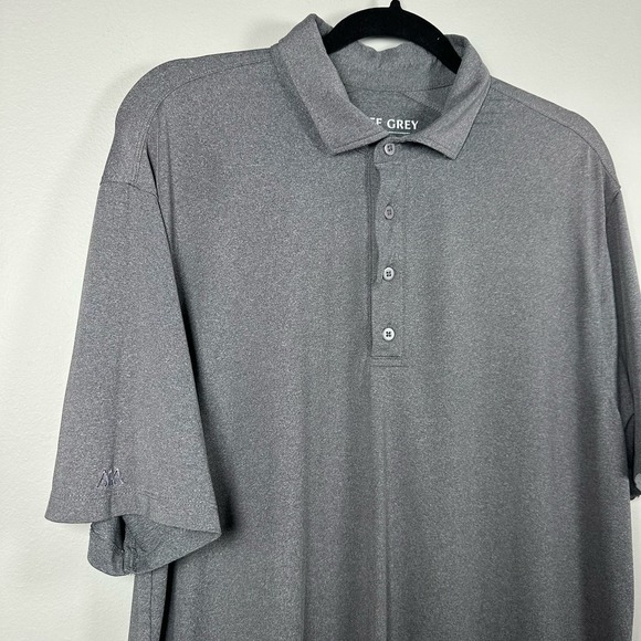 Matte Grey Large Charcoal Gray Short Sleeve Polo Shirt - Picture 4 of 5